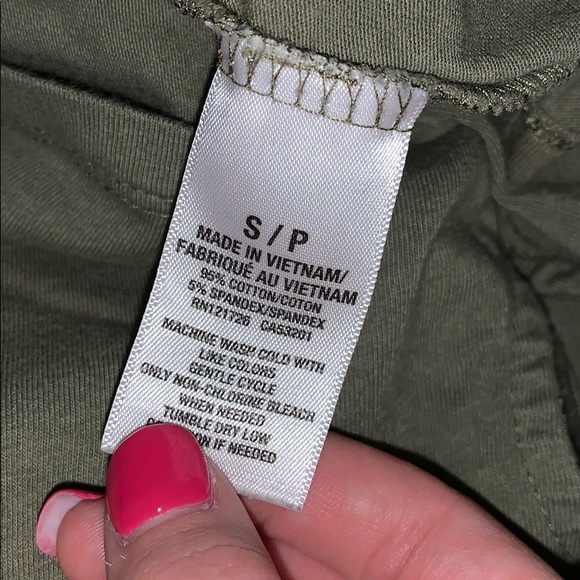 Army Green Cropped Cross Bach Tee - Picture 5 of 5